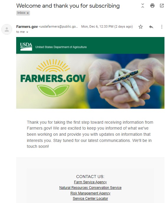 gov delivery email follow-up screenshot