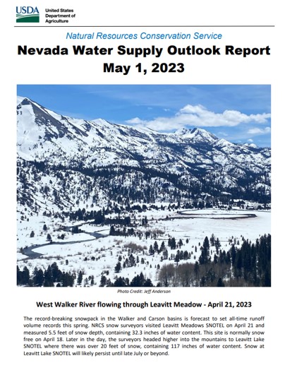 Screen shot of Water Supply Outlook Report cover